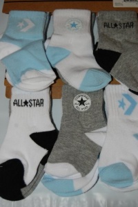 Converse Baby Socks- 6 Pack Infant Toddler (12-24 Months, Blue) Converse Baby Socks- 6 Pack Infant Toddler (12-24 Months, Blue)