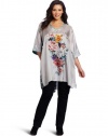 Johnny Was Women's Plus-Size Floral Fun Tunic Blouse