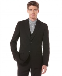 Out with the old and in with the bold. This slim-fit blazer from Perry Ellis is your new go to for sleek style. Out with the old and in with the bold. This slim-fit blazer from Perry Ellis is your new go to for sleek style.