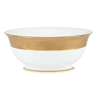 A traditional Chinese pattern laced with sumptuous gold adds worldly appeal to Marchesa by Lenox's Mandarin serving bowl to bring a glamorous touch to the table. A traditional Chinese pattern laced with sumptuous gold adds worldly appeal to Marchesa by Lenox's Mandarin serving bowl to bring a glamorous touch to the table.