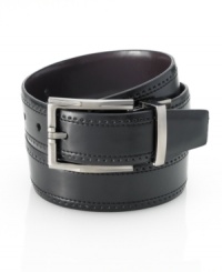 Polish off your office wardrobe with the soft touch and reversible versatility of this leather belt from Geoffrey Beene. Polish off your office wardrobe with the soft touch and reversible versatility of this leather belt from Geoffrey Beene.