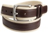 Nautica Boys Casual Canvas Belt With Leather Inlay