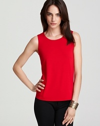 A wardrobe essential, this Eileen Fisher Petites shell lays the foundation for this season's heavy knits with a effortless, lightweight layer. A wardrobe essential, this Eileen Fisher Petites shell lays the foundation for this season's heavy knits with a effortless, lightweight layer.