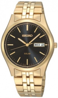 Seiko Men's SNE044 Gold Tone Solar Black Dial Watch Seiko Men's SNE044 Gold Tone Solar Black Dial Watch