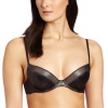 Calvin Klein Women's Satin Sctructure Push Up Bra, Gunmetal, 34D