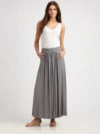 Softly gathered details give this long, knit skirt with a comfortable, elasticized waistband, instant appeal.Elasticized waistbandAbout 43 long96% modal/4% elastaneHand washImported Model shown is 5'10 (177cm) wearing US size Small. Softly gathered details give this long, knit skirt with a comfortable, elasticized waistband, instant appeal.Elasticized waistbandAbout 43 long96% modal/4% elastaneHand washImported Model shown is 5'10 (177cm) wearing US size Small.