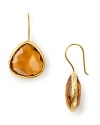 Coralia Leets' charming teardrop earrings feature gold wire framing faceted quartz.