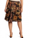 Jones New York Women's Plus-Size Paisley Printed Pleated Skirt