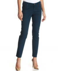 Ellen Tracy's cropped jeans look fantastic with neutral tees or tops, thanks to a jewel-toned wash that's right on trend. Ellen Tracy's cropped jeans look fantastic with neutral tees or tops, thanks to a jewel-toned wash that's right on trend.
