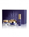 The Guerlain Orchidée Impériale Discovery set contains a full size eye creme (0.5 oz) and a deluxe sample of the creme (0.23 oz.) and the Longevity Concentrate (0.16 oz.) in a modern, re-usable cardboard coffret. Ideal set to discover the benefits of the Orchidée Impériale trilogy.