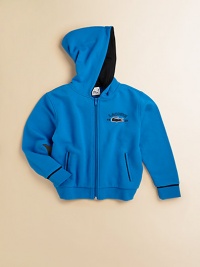 This cozy cotton must-have features an attached hood, side slash pockets and requisite croc detail.Attached hoodLong sleevesZip-frontSide slash pocketsCottonMachine washImported This cozy cotton must-have features an attached hood, side slash pockets and requisite croc detail.Attached hoodLong sleevesZip-frontSide slash pocketsCottonMachine washImported