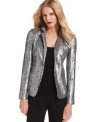 Put a shimmering finishing touch on a special occasion or holiday look with this fully sequined blazer from MICHAEL Michael Kors.