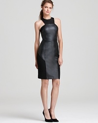 Look to leather for fashion-forward edge this fall. Sachin + Babi's luxe leather dress boasts simple lines for modern elegance. Look to leather for fashion-forward edge this fall. Sachin + Babi's luxe leather dress boasts simple lines for modern elegance.