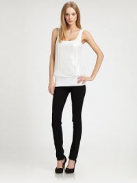Sequined silk elevates this effortless tank shaped by a soft blouson bodice.ScoopneckBlouson bodiceBanded hemAbout 26 from shoulder to hemSilkDry cleanMade in USA of imported fabricModel shown is 5'9 (175cm) wearing US size Small. Sequined silk elevates this effortless tank shaped by a soft blouson bodice.ScoopneckBlouson bodiceBanded hemAbout 26 from shoulder to hemSilkDry cleanMade in USA of imported fabricModel shown is 5'9 (175cm) wearing US size Small.