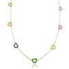 Lily Nily Children's 18k Gold Overlay Multi Colored Enamel Hearts Necklace
