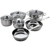 A terrific addition to your kitchen arsenal, this 10-piece set will secure your spot as the best chef in your home. Each piece is constructed of mirror-polished stainless steel with an extra-wide impact bonded aluminum-core heating disc that's suitable for ovens, grills and induction stoves. The tempered glass lids seal in moisture and are break resistant.