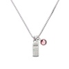 Silver Cellphone Charm Necklace with Light Pink Crystal Drop