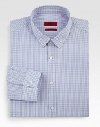 Sophisticated and classic, a wardrobe staple of pure cotton with a refined mini check. Point collarButton frontBarrel cuffsCottonMachine washImported