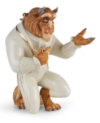 With his hand on his heart, the beast strikes a classic gesture of true love in this handsome Disney figurine. Accented with 24-karat gold and measures 7.25. With his hand on his heart, the beast strikes a classic gesture of true love in this handsome Disney figurine. Accented with 24-karat gold and measures 7.25.