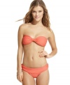 A ruched wide waistband flatters figures on this Jessica Simpson solid brief bottom -- a Hot List must-have!