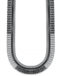 Heavy duty drama. A thick chain link comprises Style&co.'s industrial-chic necklace. Crafted in silver and hematite tone mixed metal in an on-trend colorblock pattern. Approximate length: 36 inches. Heavy duty drama. A thick chain link comprises Style&co.'s industrial-chic necklace. Crafted in silver and hematite tone mixed metal in an on-trend colorblock pattern. Approximate length: 36 inches.