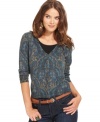 Add a pop of pattern to your fall look with this Lucky Brand Jeans cardigan -- perfect for layering!