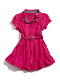 GUESS Kids Girls Printed Dress with Belt, DEEP PINK (6) GUESS Kids Girls Printed Dress with Belt, DEEP PINK (6)