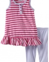 Splendid Littles Baby-Girls Infant Mini Rugby Stripe Tunic Legging Set, Cotton Candy, 3-6 Months