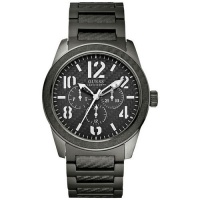 Guess Men's U13615G1 Grey Stainless-Steel Quartz Watch with Black Dial Guess Men's U13615G1 Grey Stainless-Steel Quartz Watch with Black Dial
