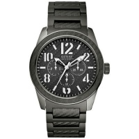 Guess Men's U13615G1 Grey Stainless-Steel Quartz Watch with Black Dial