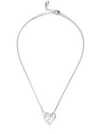 GUESS Silver-Tone Floating Heart Pendant Neckl, SILVER GUESS Silver-Tone Floating Heart Pendant Neckl, SILVER
