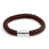 Bling Jewelry Brown Unisex Braided Round 8mm Leather Cord Bracelet 8 Inch
