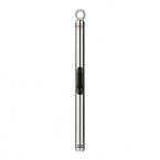 For indoor or outdoor use, this stainless steel Rösle lighter is compatible with Rosle's barbecue and grilling tools. A hanging ring offers easy, space-saving storage.