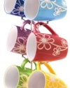 Home Basics 6-Piece Mug with Stand, Daisy