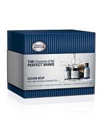The 4 Elements of The Perfect Shave® combine The Art of Shaving's shaving products, handcrafted accessories and expert shaving technique to provide optimal shaving results helping to prevent or minimize common shaving discomforts such as razor burn, ingrown hairs and nicks and cuts. The Ocean Kelp with Light Aromatic Essential Oils Full Size Kit offers Pre-Shave Gel (2 fl. oz.), Shaving Cream (5.0 oz.), After-Shave Balm (3.4 fl. oz.), and a Pure Badger Black Shaving Brush. The 4 Elements of The Perfect Shave® combine The Art of Shaving's shaving products, handcrafted accessories and expert shaving technique to provide optimal shaving results helping to prevent or minimize common shaving discomforts such as razor burn, ingrown hairs and nicks and cuts. The Ocean Kelp with Light Aromatic Essential Oils Full Size Kit offers Pre-Shave Gel (2 fl. oz.), Shaving Cream (5.0 oz.), After-Shave Balm (3.4 fl. oz.), and a Pure Badger Black Shaving Brush.