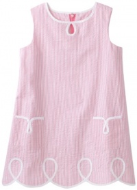 Lilly Pulitzer Girls 2-6X Little Lilly Loopy Shift Dress, Hotty Pink Lucky Seersucker, 5