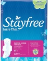 Stayfree Ultra Thin Long Pads with Wings, 32 Count (Pack of 2)