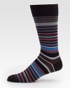 Soft and stretchy in a superior cotton knit with signature stripes allover.Mid-calf height80% cotton/20% nylonMachine washImported of Italian fabric