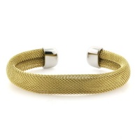 Ryssa Ladies Mesh Collection Gold Color Stainless 316L Steel Bracelet (10mm thick) Ryssa Ladies Mesh Collection Gold Color Stainless 316L Steel Bracelet (10mm thick)