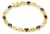 Yellow Gold Plated Sterling Silver Multi-Gemstone Bracelet, 7