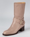 In the richest leather, these utilitarian Chloé boots take runway-worthy style to the streets.