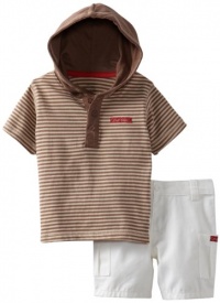 Calvin Klein Baby-boys Infant Hooded Tee with Cargo Shorts, Taupe, 24 Months Calvin Klein Baby-boys Infant Hooded Tee with Cargo Shorts, Taupe, 24 Months