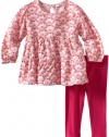 Little Ella Baby-Girls Infant Owls Tunic Set, Peony, 6-12