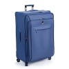 Recessed extra long locking trolley handle made of aircraft grade aluminum with one button operation, for ease of use. Reinforced corners and kickplate offer additional protection against wear. Fully lined interior with tie down straps to keep your clothing wrinkle free. Integrated privacy ID tag. TSA accepted lock.