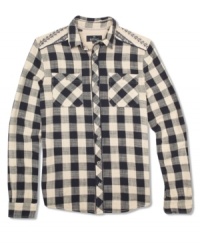 An all over check pattern adds a western edge to your weekend warrior style on this shirt from Buffalo David Bitton. An all over check pattern adds a western edge to your weekend warrior style on this shirt from Buffalo David Bitton.