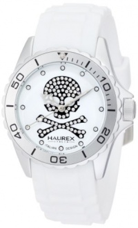 Haurex Italy Women's 1K374DWS Ink White Dial with Swarovski Crystals Rubber Band Watch Haurex Italy Women's 1K374DWS Ink White Dial with Swarovski Crystals Rubber Band Watch
