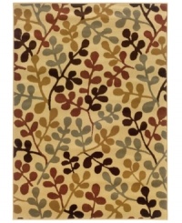Branch out. The Sphinx Amelia area rug features a vibrant foreground of boldly colored foliage in woodland browns, rustic reds and other natural hues. Machine woven from stain-resistant polypropylene, this piece is ideal for kids, pets and high traffic areas.