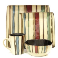 American Atelier Canyon Striped Dinnerware Set, 16-Piece American Atelier Canyon Striped Dinnerware Set, 16-Piece