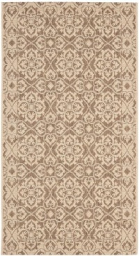 Area Rug 2x5 Rectangle Transitional Brown - Creme Color - Safavieh Courtyard Rug from RugPal Area Rug 2x5 Rectangle Transitional Brown - Creme Color - Safavieh Courtyard Rug from RugPal