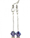 Damali SPARKLE STICKS! .925 Sterling Silver Beaded Earrings December Tanzanite Swarovski Crystal Elements are 1 1/2 Inches